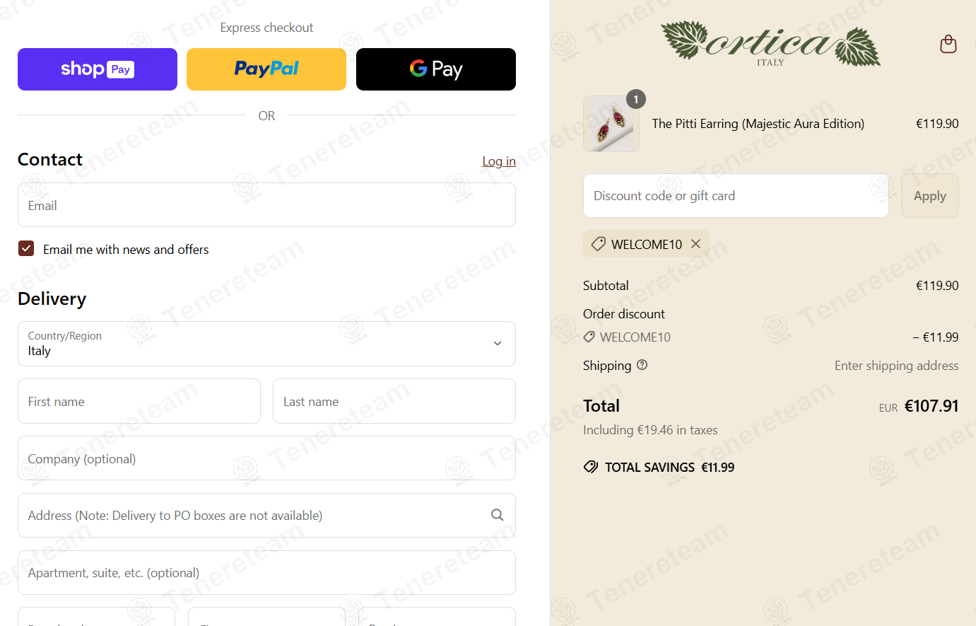 Ortica Boutique coupon code: 10% off with WELCOME10. Tested and valid as 1 year ago.