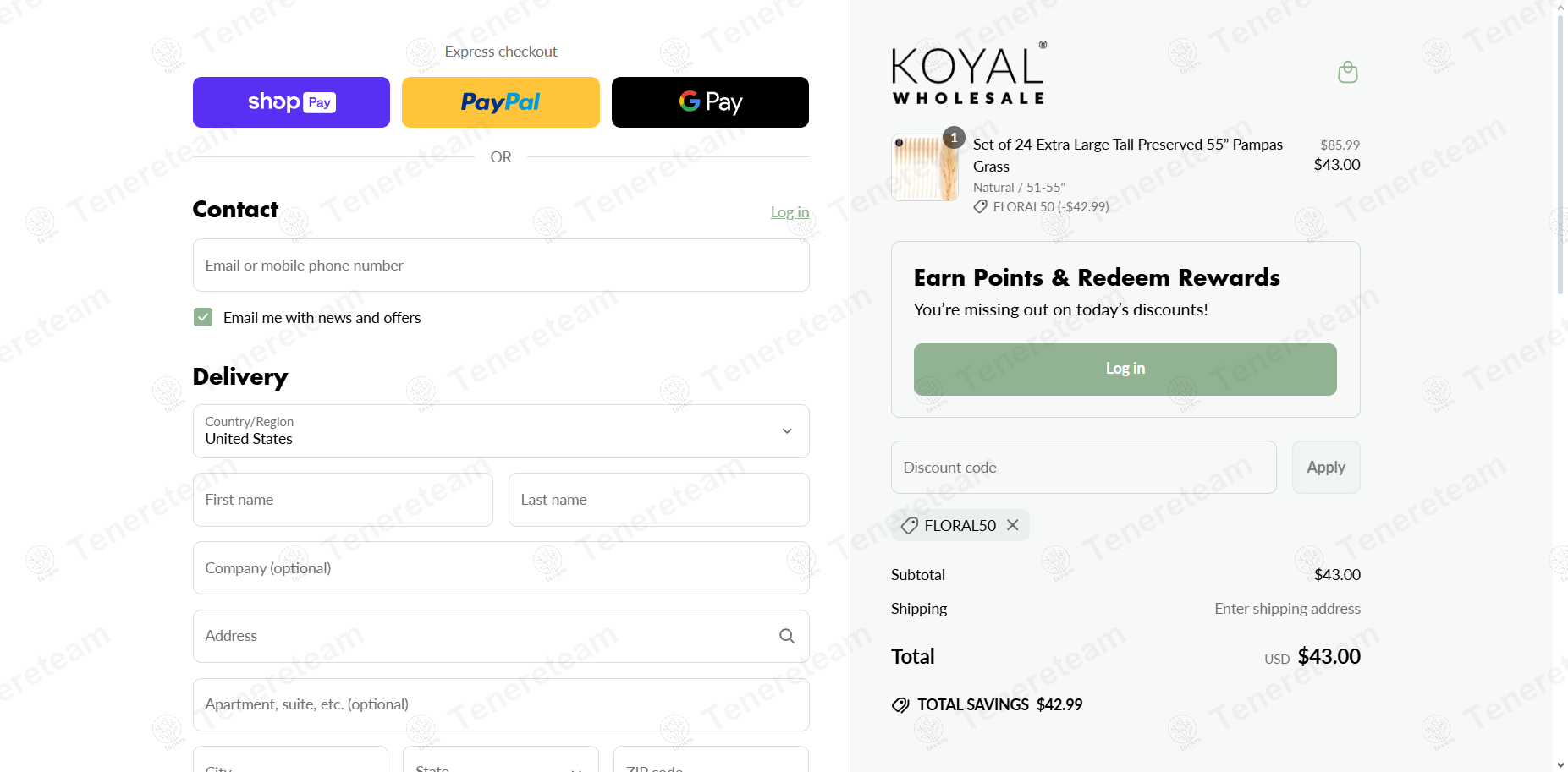 Koyal Wholesale coupon code: 50% off with FLORAL50. Tested and valid as 8 months ago.
