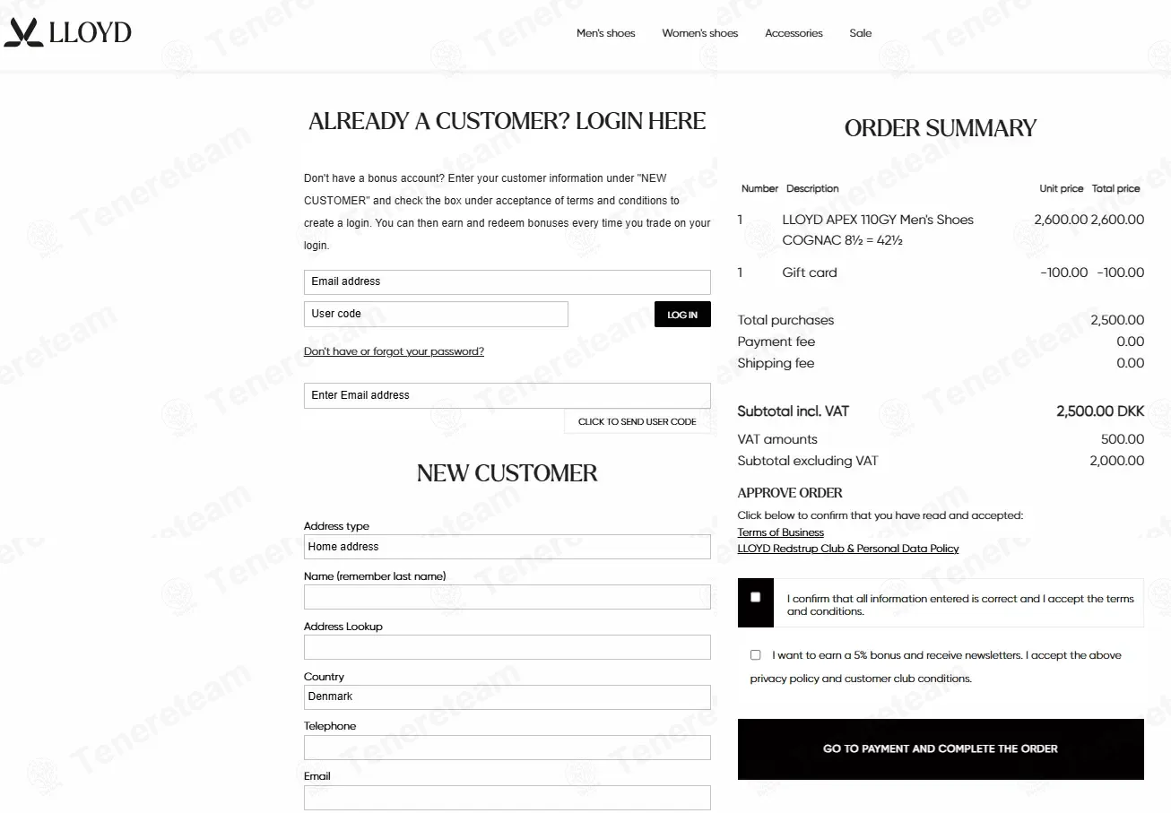 Lloyd-shop DK coupon code: $105 off with VIP100. Tested and valid as 7 months ago.
