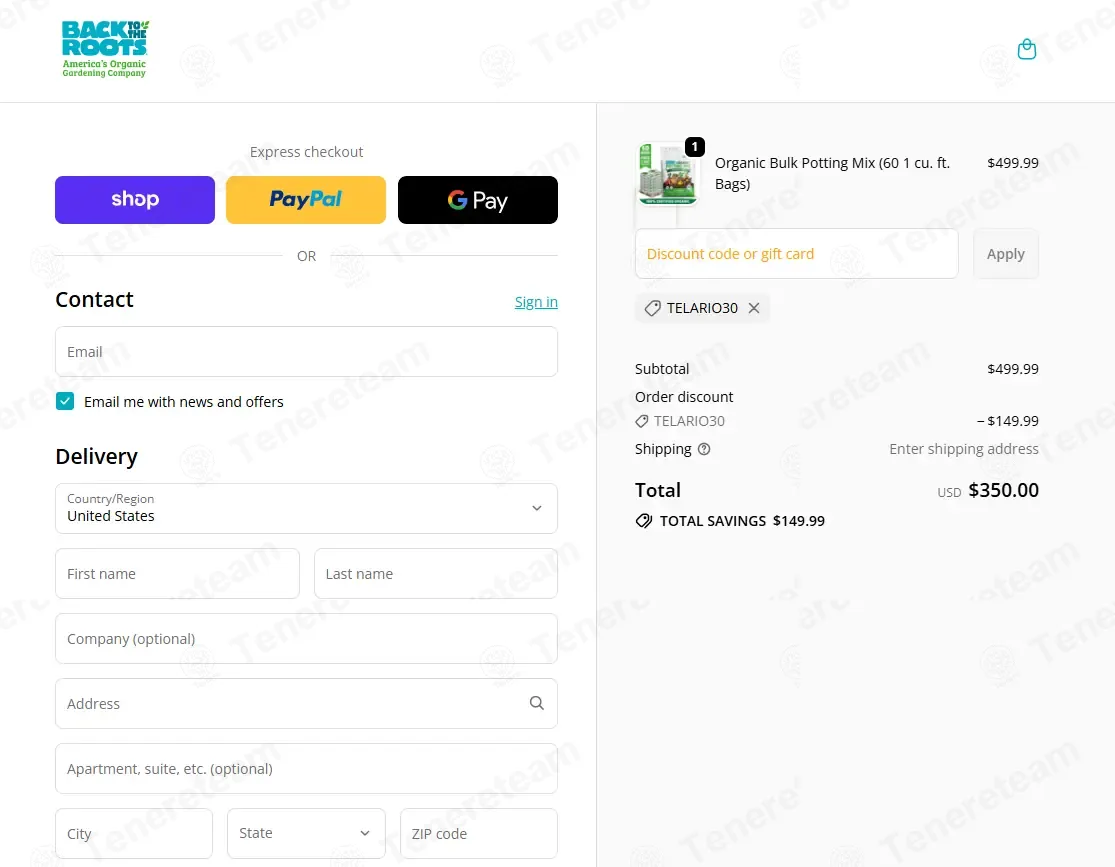 Back To The Roots coupon code: 30% off with TELARIO30. Tested and valid as 1 week ago.