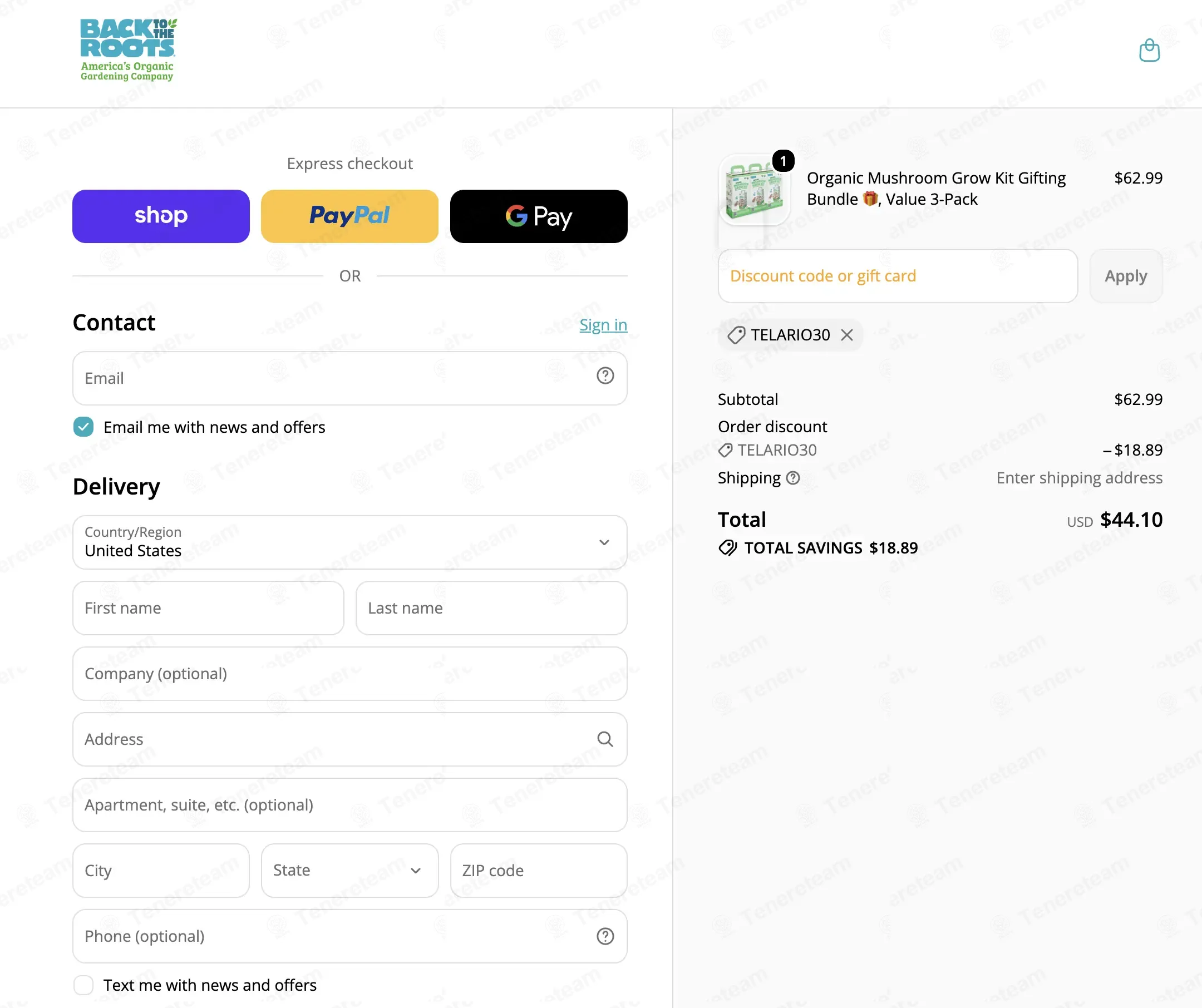 Back To The Roots coupon code: 30% off with TELARIO30. Tested and valid as 1 week ago.
