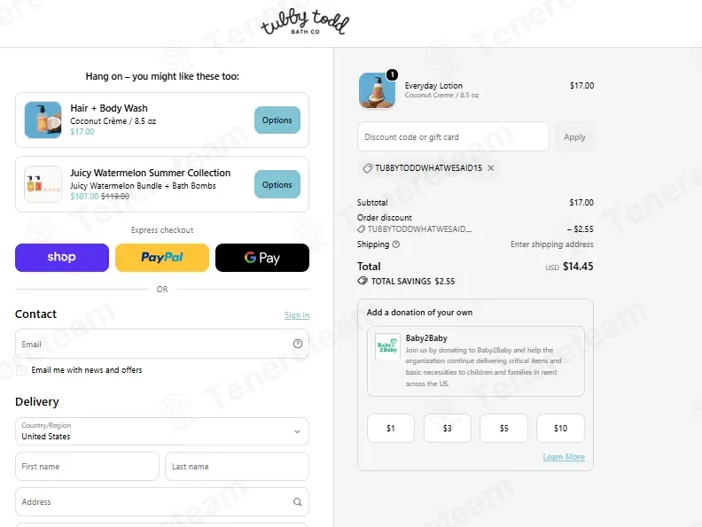 Tubby Todd Bath Co coupon code: 15% off with TubbyToddWhatWeSaid15. Tested and valid as 1 month ago.