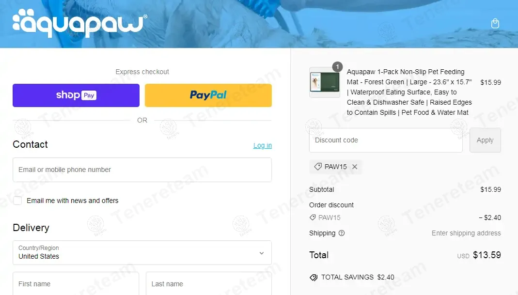 Aquapaw coupon code: 15% off with PAW15. Tested and valid as 1 year ago.