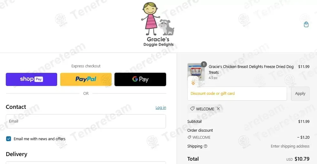 Gracie's Doggie Delights coupon code: 10% off with WELCOME. Tested and valid as 3 days ago.