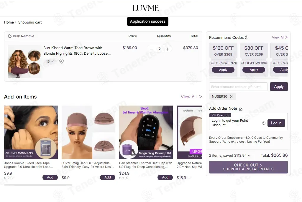 Luvme Hair coupon code: 30% off with NUSER30. Tested and valid as 19 hours ago.