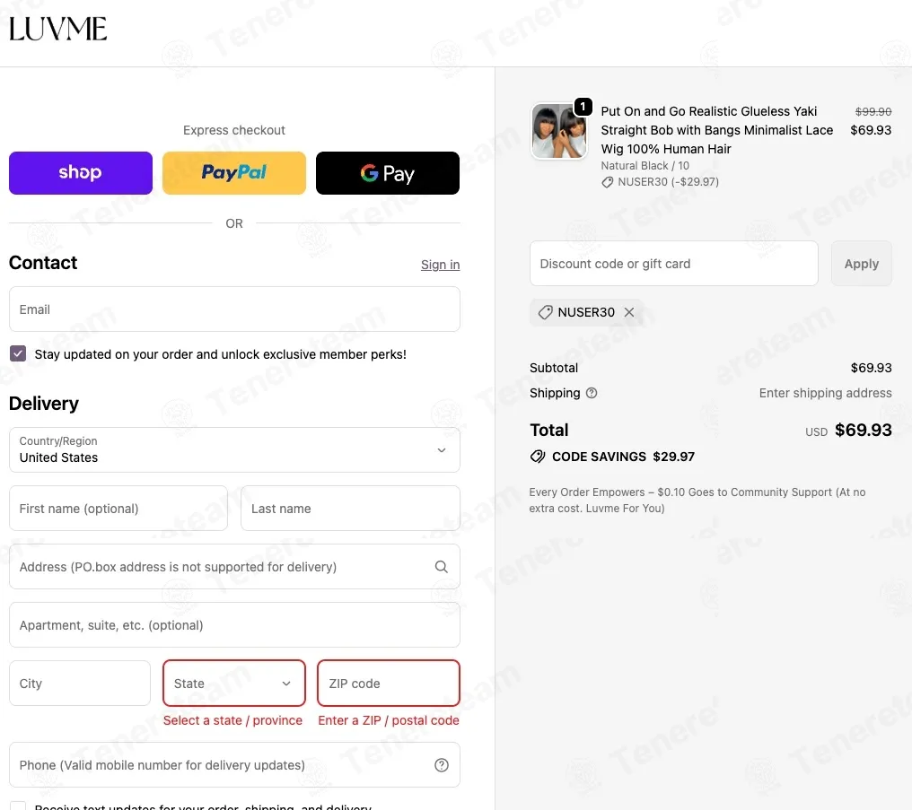 Luvme Hair coupon code: 30% off with NUSER30. Tested and valid as 19 hours ago.
