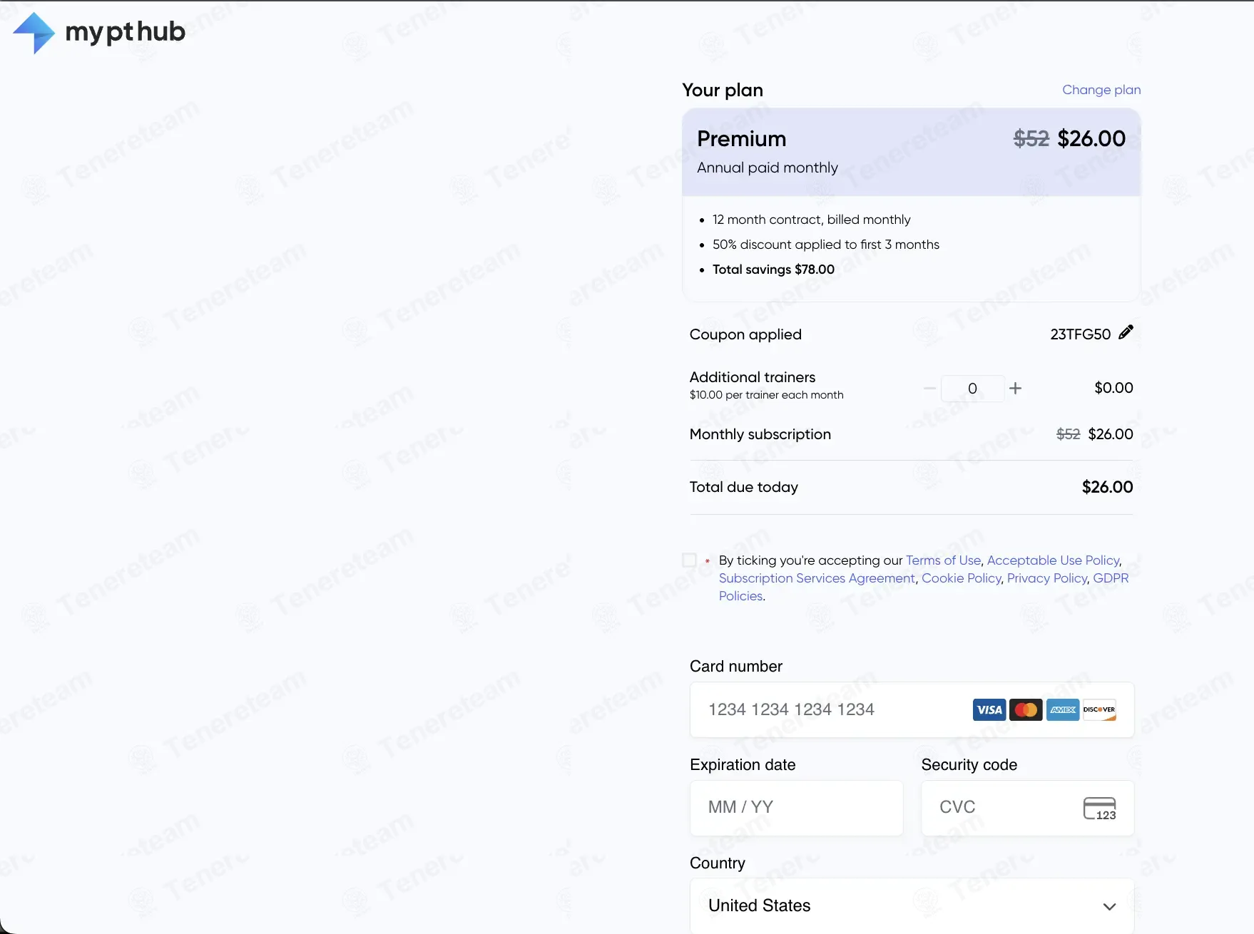 My PT Hub coupon code: 50% off with 23TFG50. Tested and valid as 1 month ago.