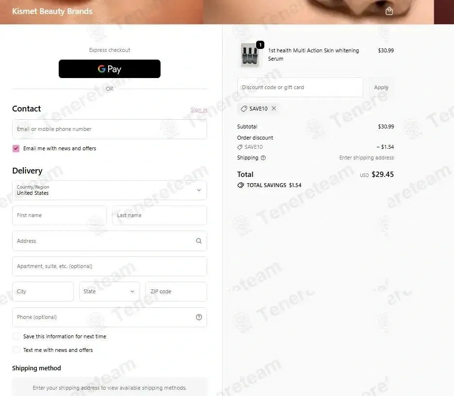Kismet Beauty Brands coupon code: 5% off with SAVE10. Tested and valid as 3 months ago.