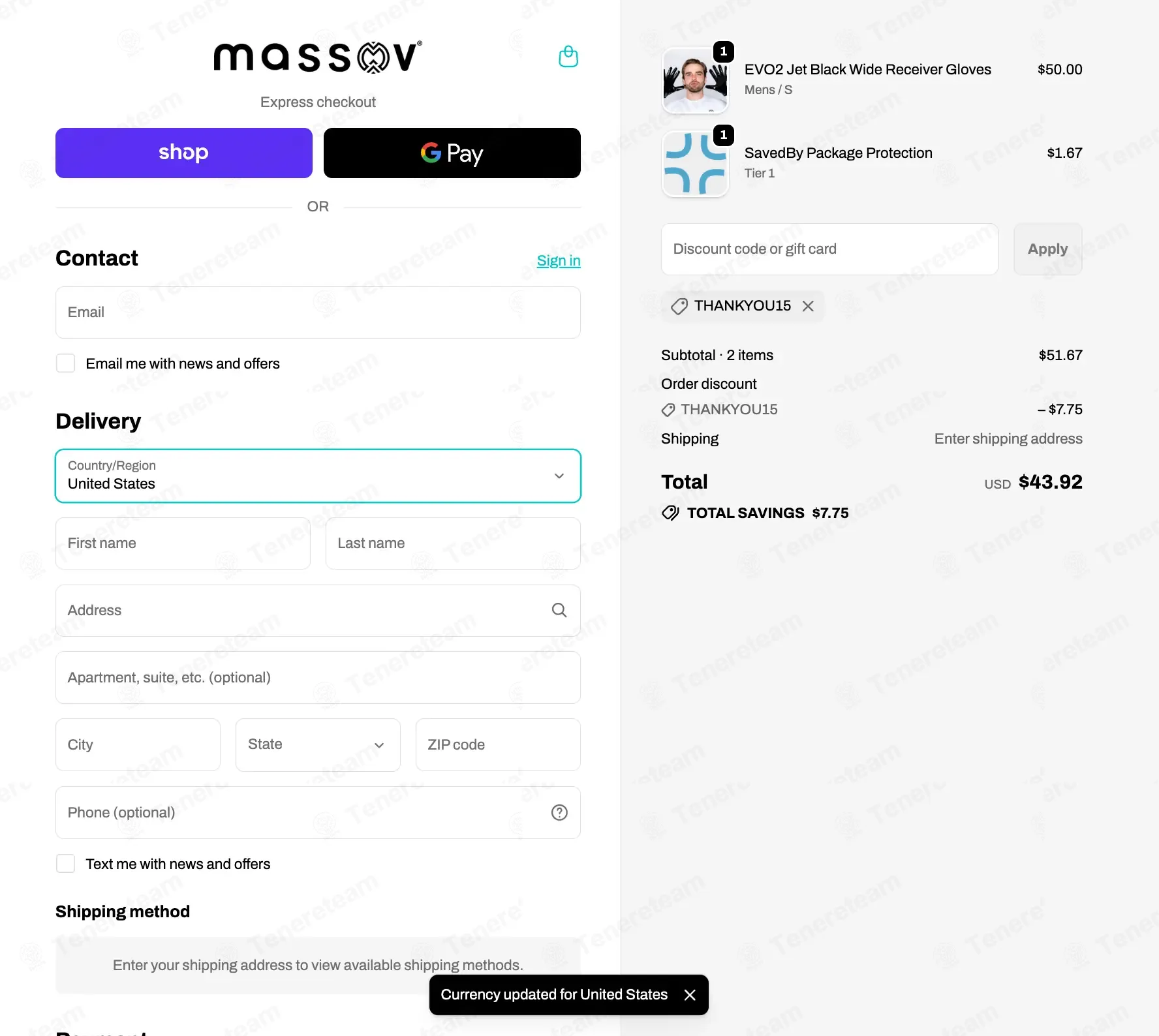 Massov Athletics coupon code: 15% off with THANKYOU15. Tested and valid as 2 months ago.