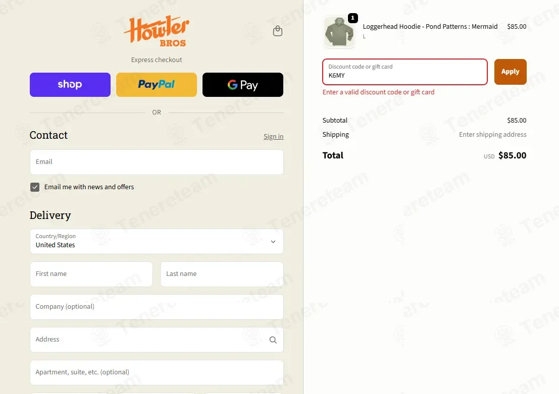 Howler Brothers coupon code: 15% off with K6MY. Tested and valid as 3 weeks ago.