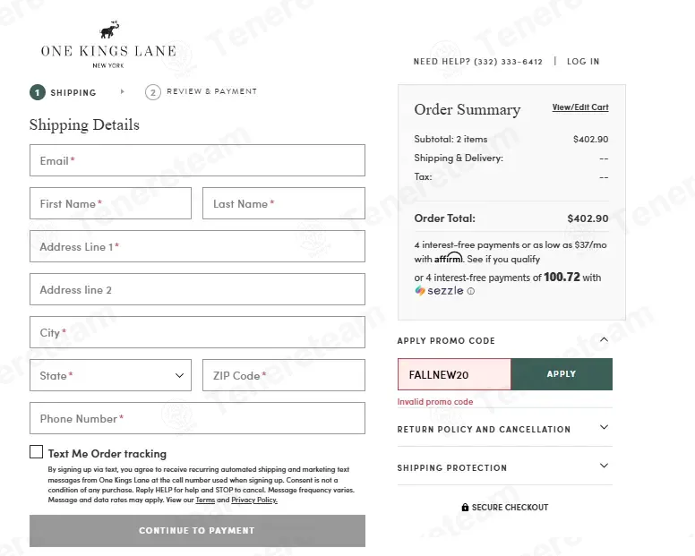 One Kings Lane coupon code: 20% off with FALLNEW20. Tested and valid as 1 week ago.