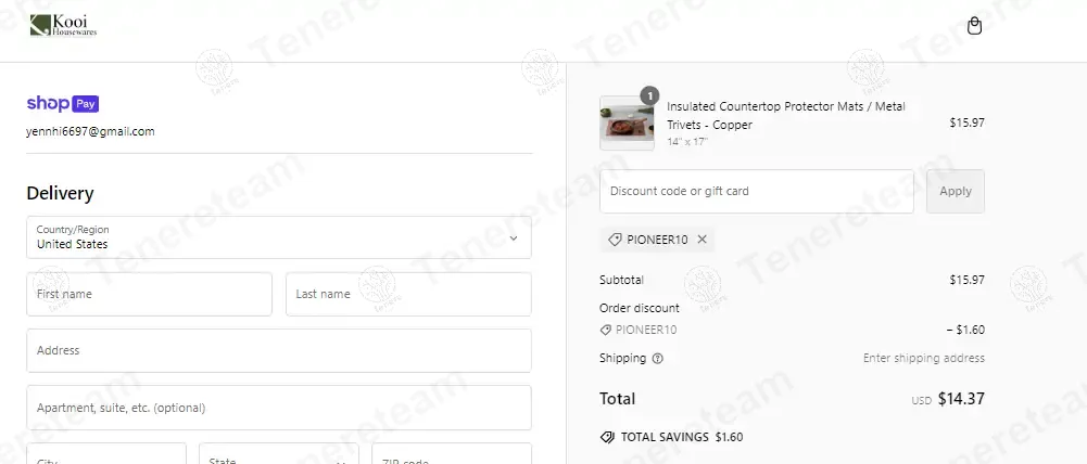 Kooi Housewares coupon code: 10% off with PIONEER10. Tested and valid as 1 year ago.