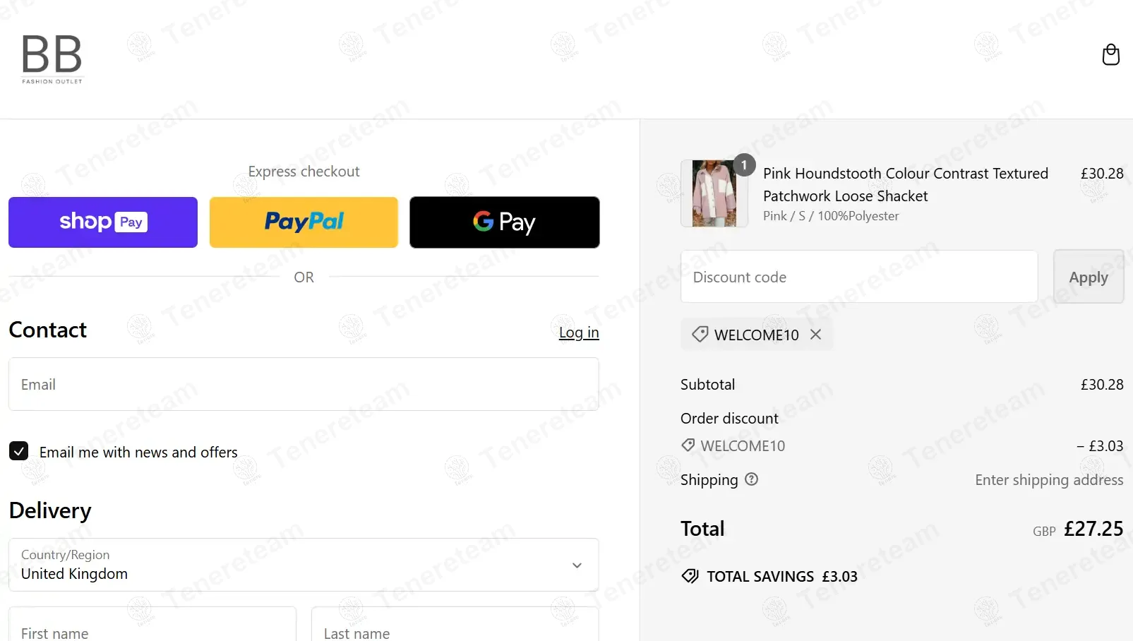 BB Fashion Outlet coupon code: 10% off with WELCOME10. Tested and valid as 1 year ago.