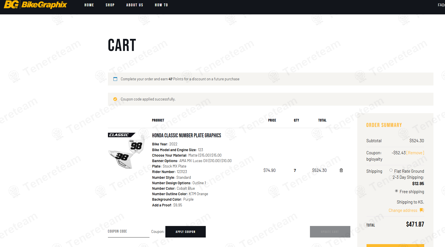 BikeGraphix coupon code: 30% off with BGLOYALTY. Tested and valid as 8 months ago.
