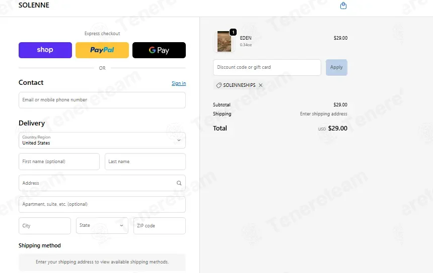 Solenne Fragrance coupon code: Sale off with SOLENNESHIPS. Tested and valid as 2 months ago.
