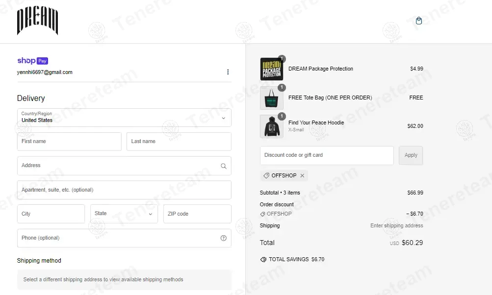 Dream Clothing HQ coupon code: 10% off with OFFSHOP. Tested and valid as 1 month ago.