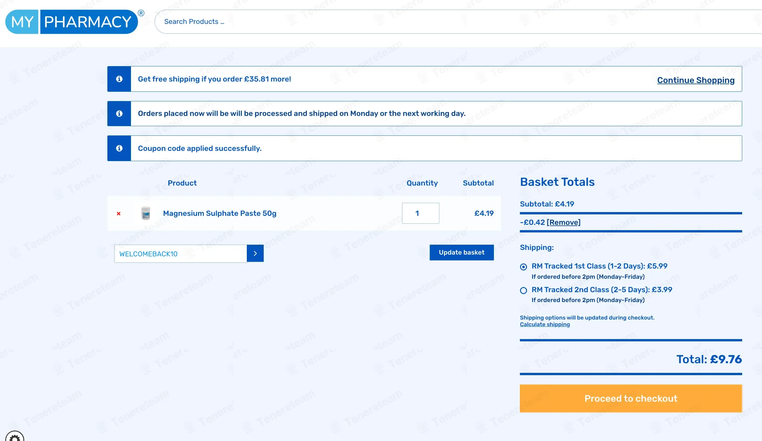 My Pharmacy UK coupon code: 10% off with WELCOMEBACK10. Tested and valid as 7 months ago.
