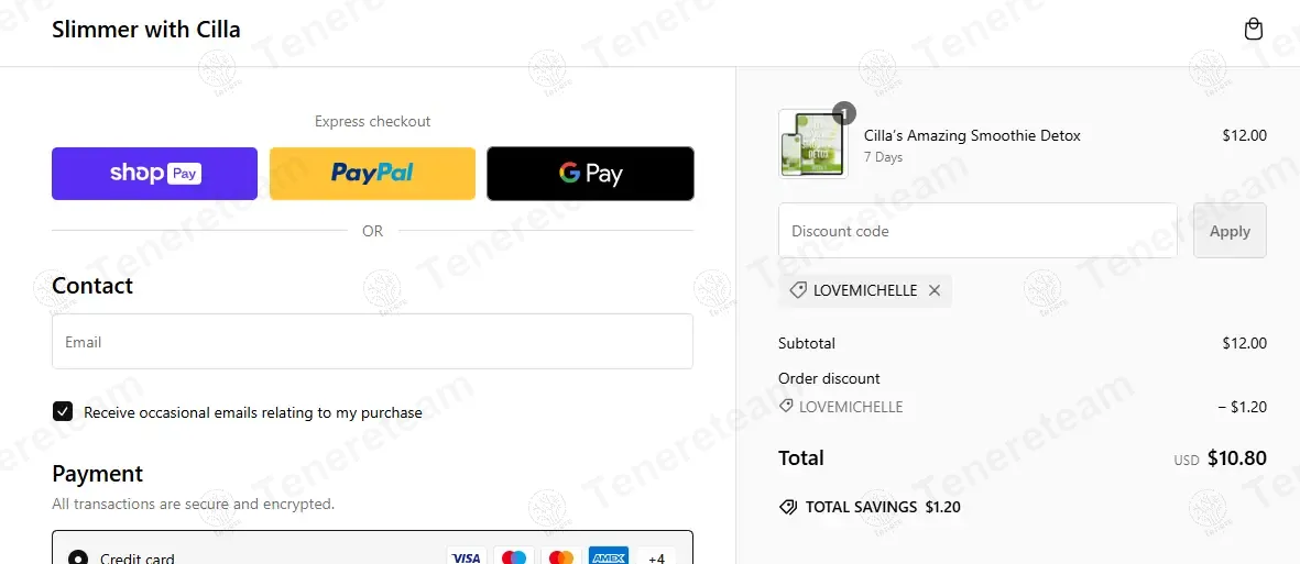 Slimmer with Cilla apply coupon code
