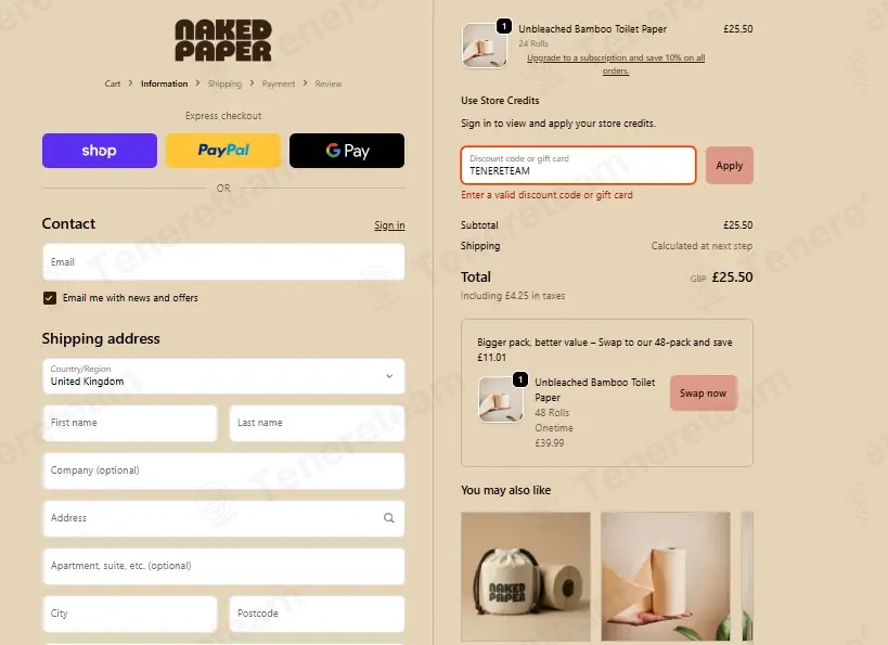 Naked Sprout coupon code: 10% off with TENERETEAM. Tested and valid as 4 months ago.