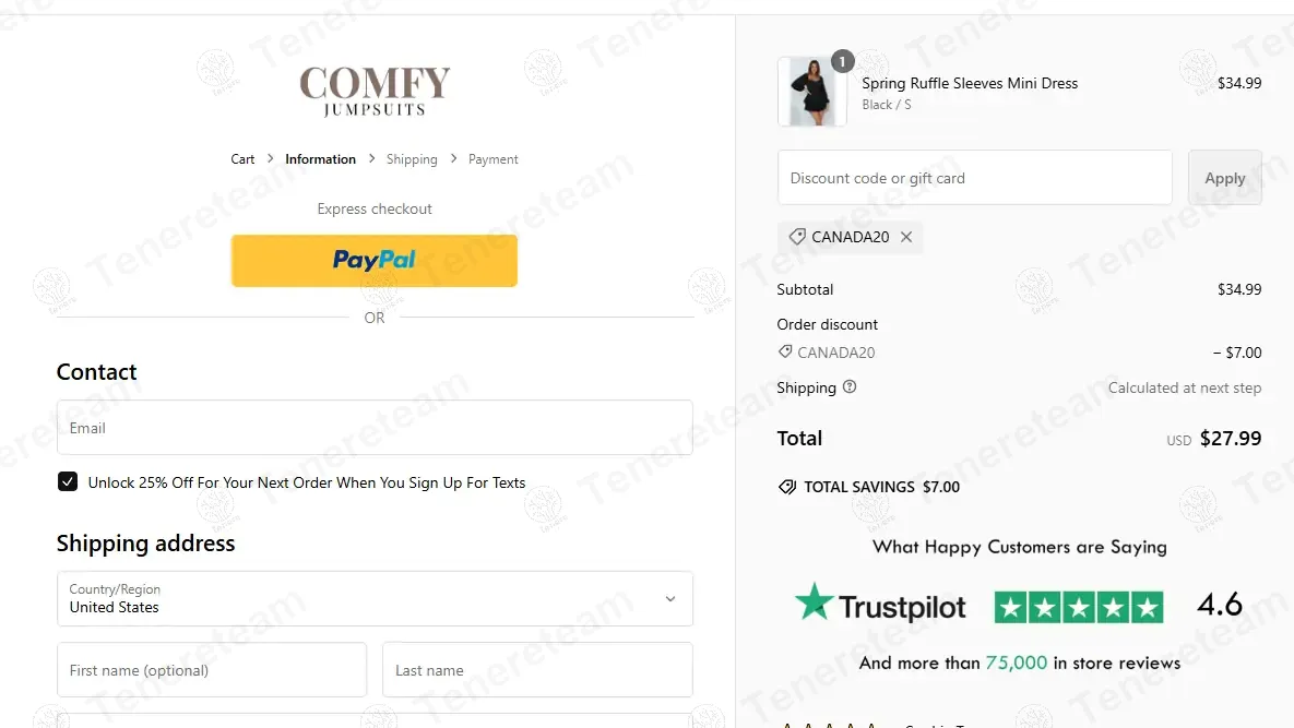 Comfy Jumpsuits coupon code: 20% off with CANADA20. Tested and valid as 1 year ago.