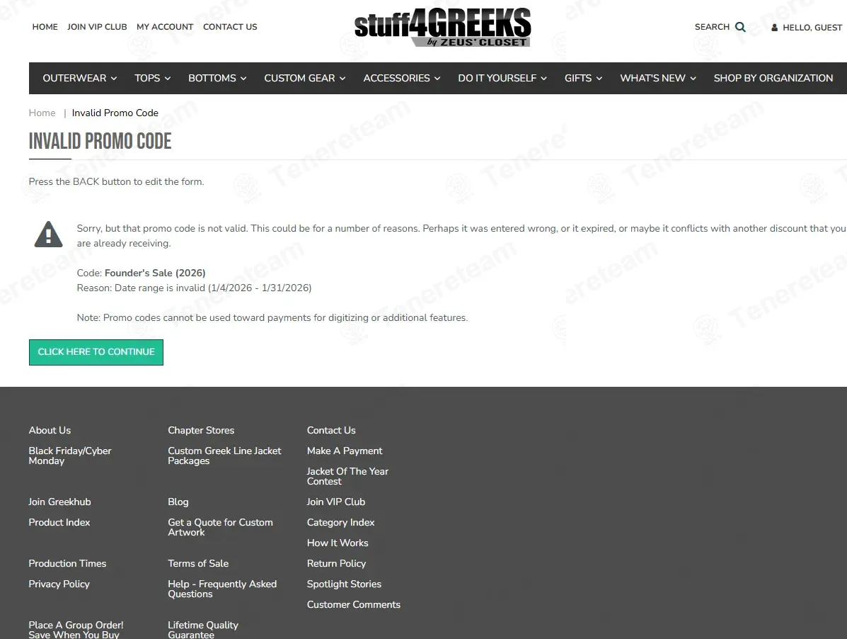 Stuff4Greeks coupon code: 20% off with FD20. Tested and valid as 1 month ago.