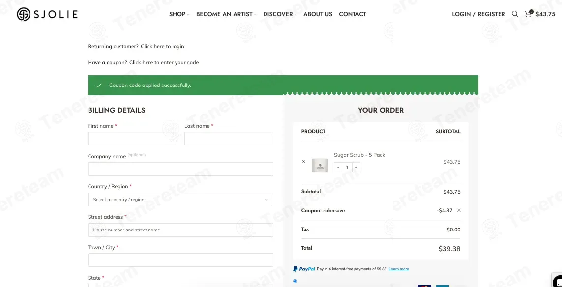 SJOLIE coupon code: 10% off with SUBNSAVE. Tested and valid as 3 months ago.