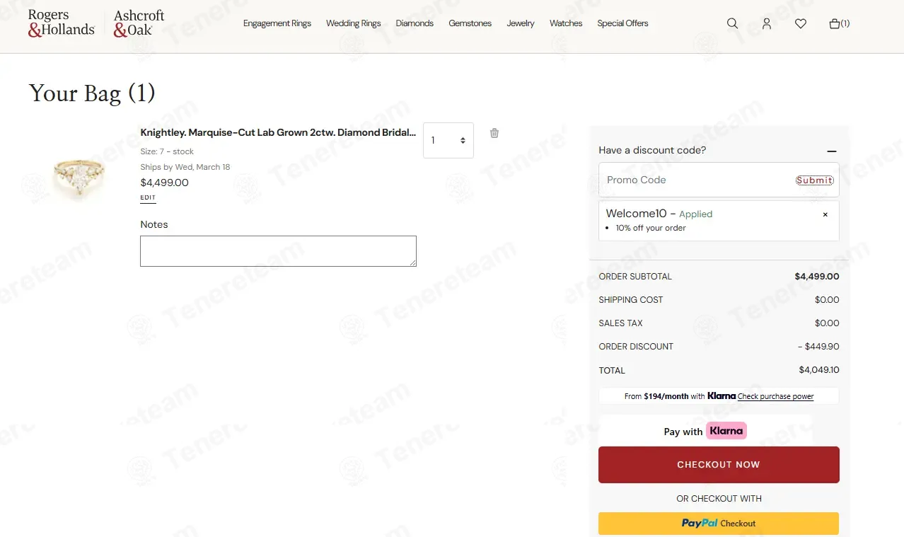 Rogers and Hollands coupon code: 10% off with WELCOME10. Tested and valid as 2 weeks ago.