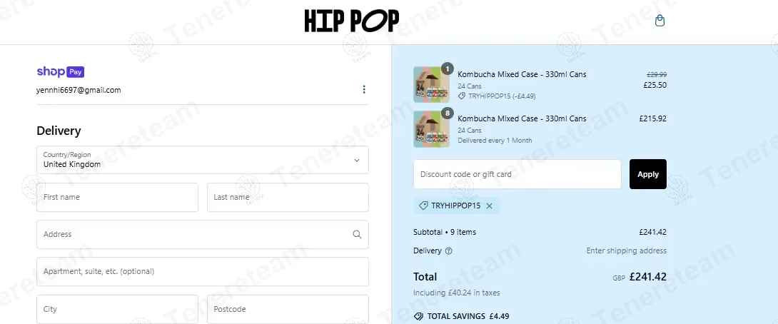 Hip Pop Kombucha coupon code: 15% off with TRYHIPPOP15. Tested and valid as 1 year ago.