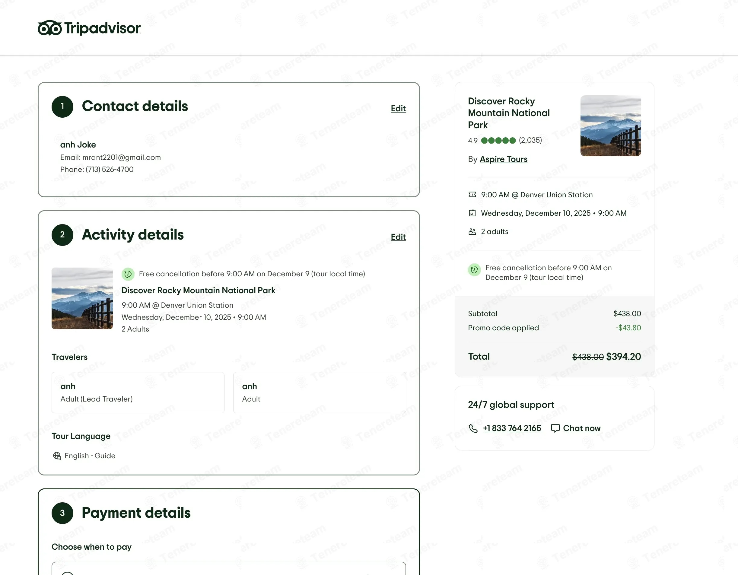 TripAdvisor coupon code: 10% off with FOLLOW10. Tested and valid as 2 months ago.