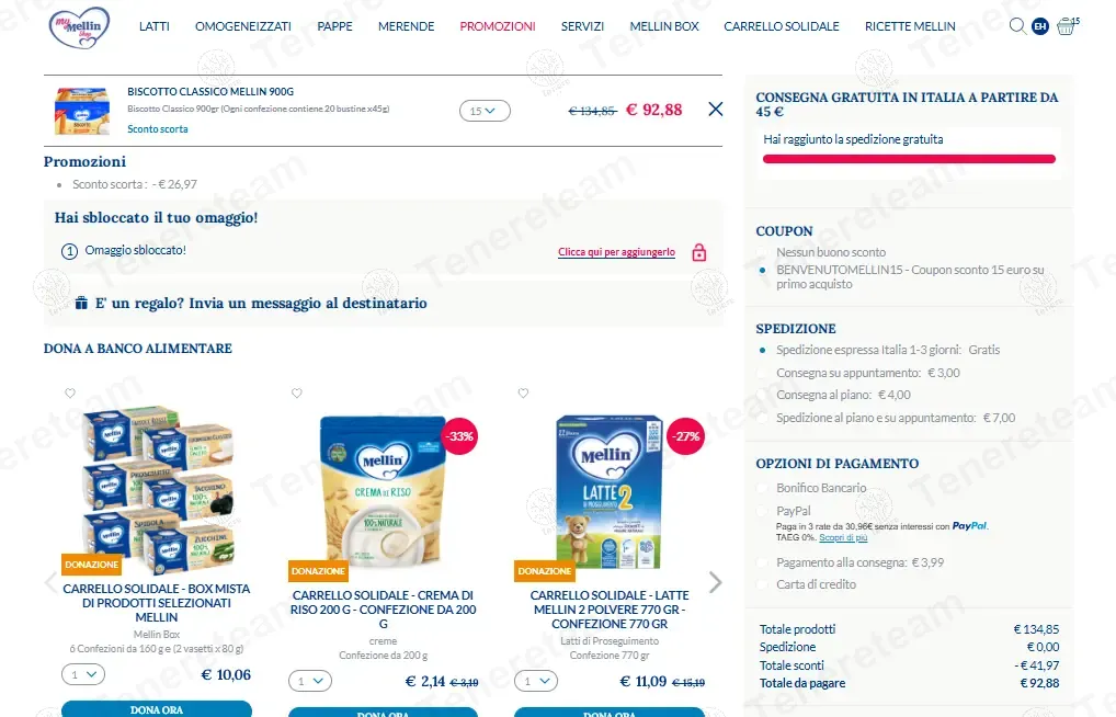 My Mellin Shop IT coupon code: €15 off with BENVENUTOMELLIN15. Tested and valid as 1 year ago.