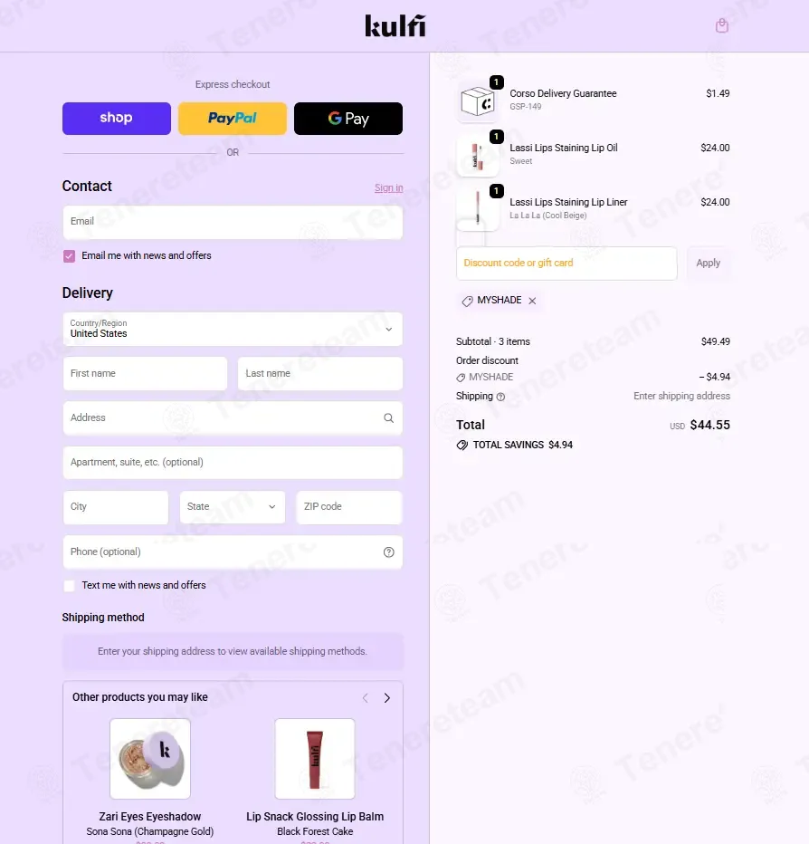 Kulfi Beauty coupon code: 10% off with MYSHADE. Tested and valid as 1 month ago.
