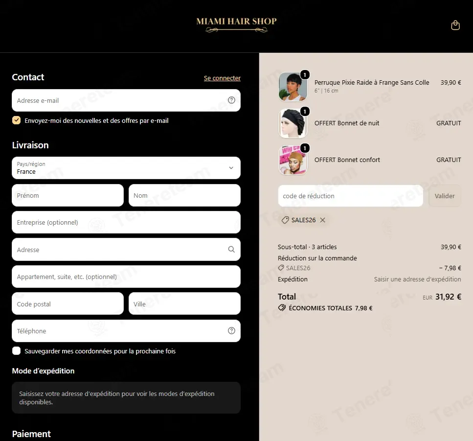 Miami Hair Shop apply coupon code