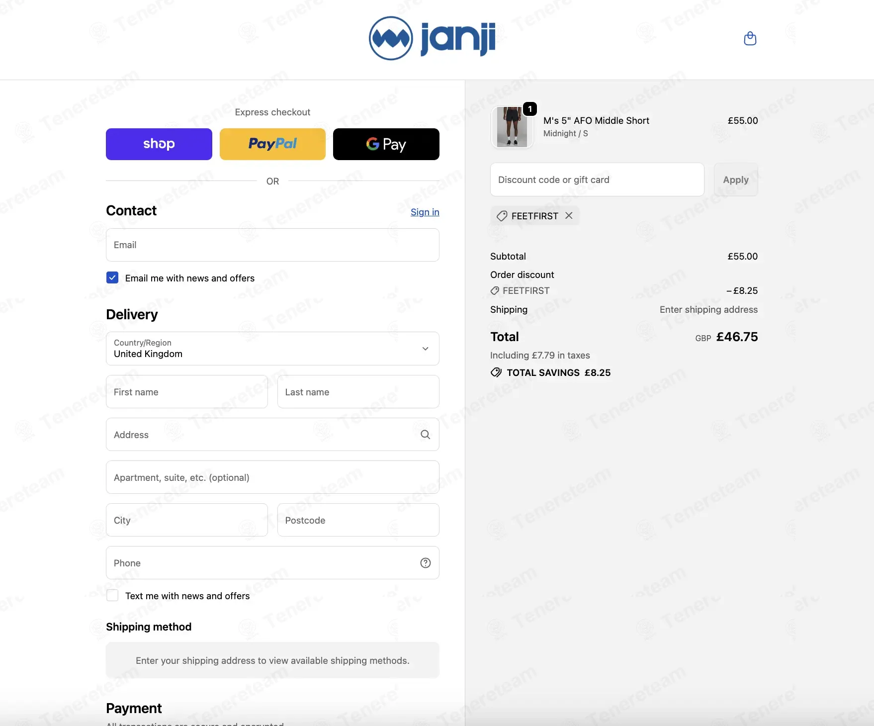 Janji UK coupon code: 15% off with FEETFIRST. Tested and valid as 3 weeks ago.