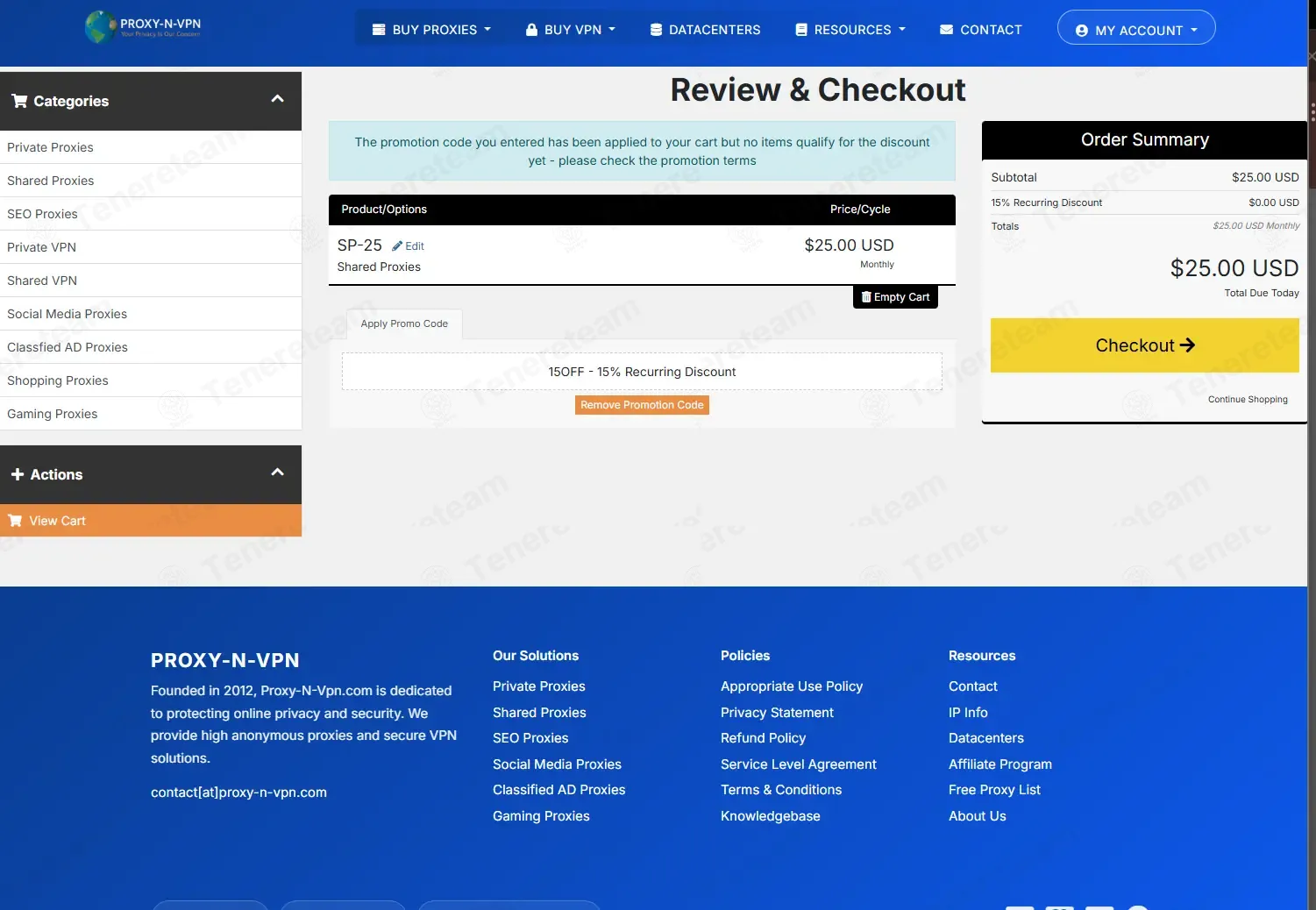 Proxy N VPN coupon code: 15% off with 15OFF. Tested and valid as 2 months ago.