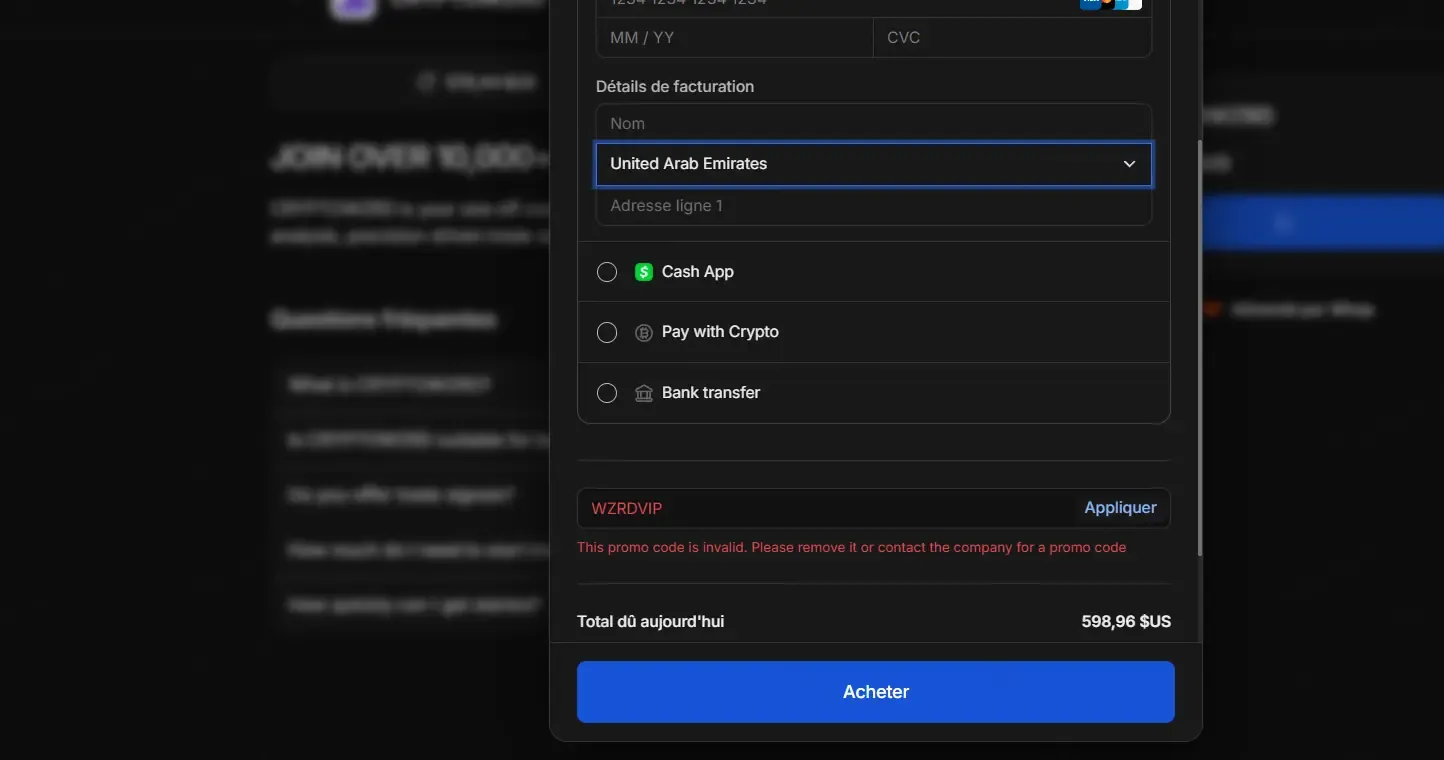 Cryptowzrd coupon code: 10% off with WZRDVIP. Tested and valid as 2 weeks ago.