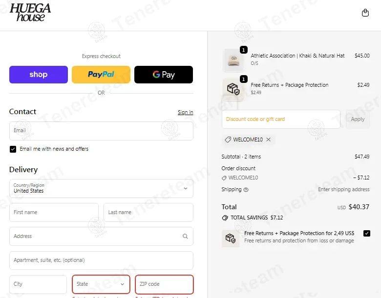 Huega House coupon code: 15% off with WELCOME10. Tested and valid as 8 months ago.