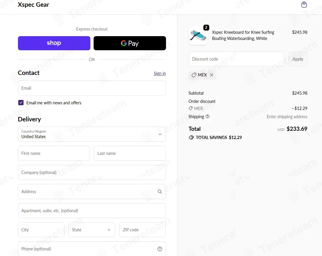 Xspec Gear coupon code: 5% off with MEX. Tested and valid as 1 week ago.
