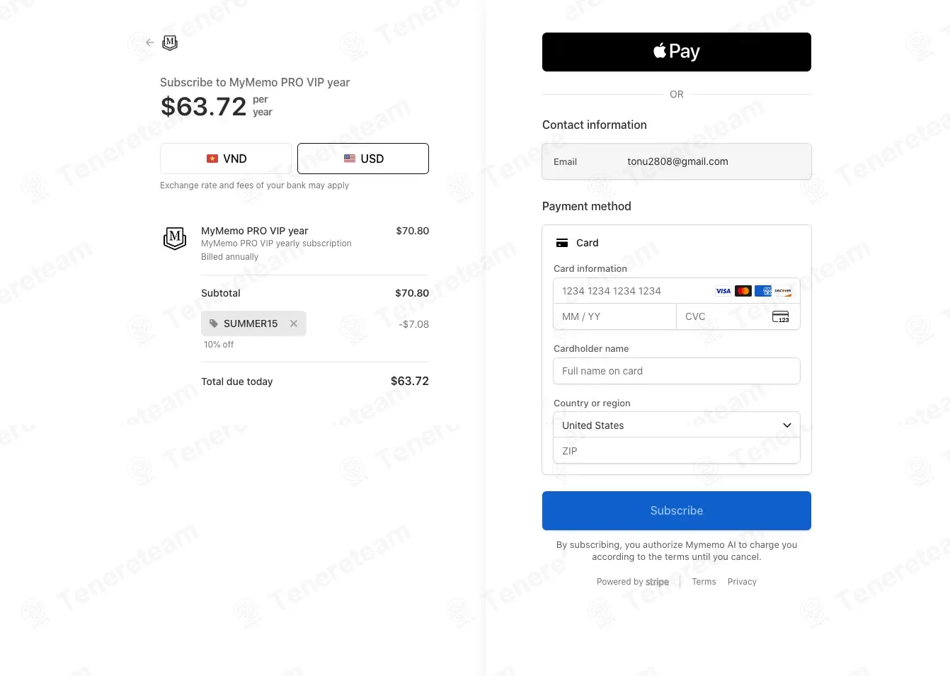 MyMemo AI coupon code: 10% off with SUMMER15. Tested and valid as 1 month ago.