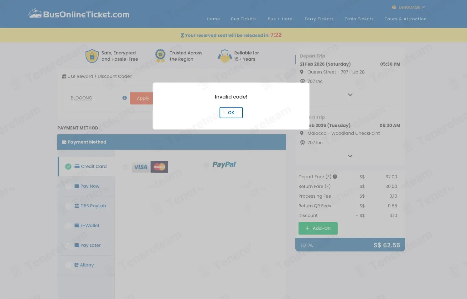 Bus Online Ticket coupon code: 5% off with BLOOONG. Tested and valid as 6 months ago.