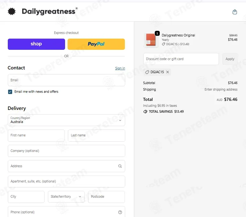 Dailygreatness AU coupon code: 15% off with DGJAC15. Tested and valid as 1 month ago.