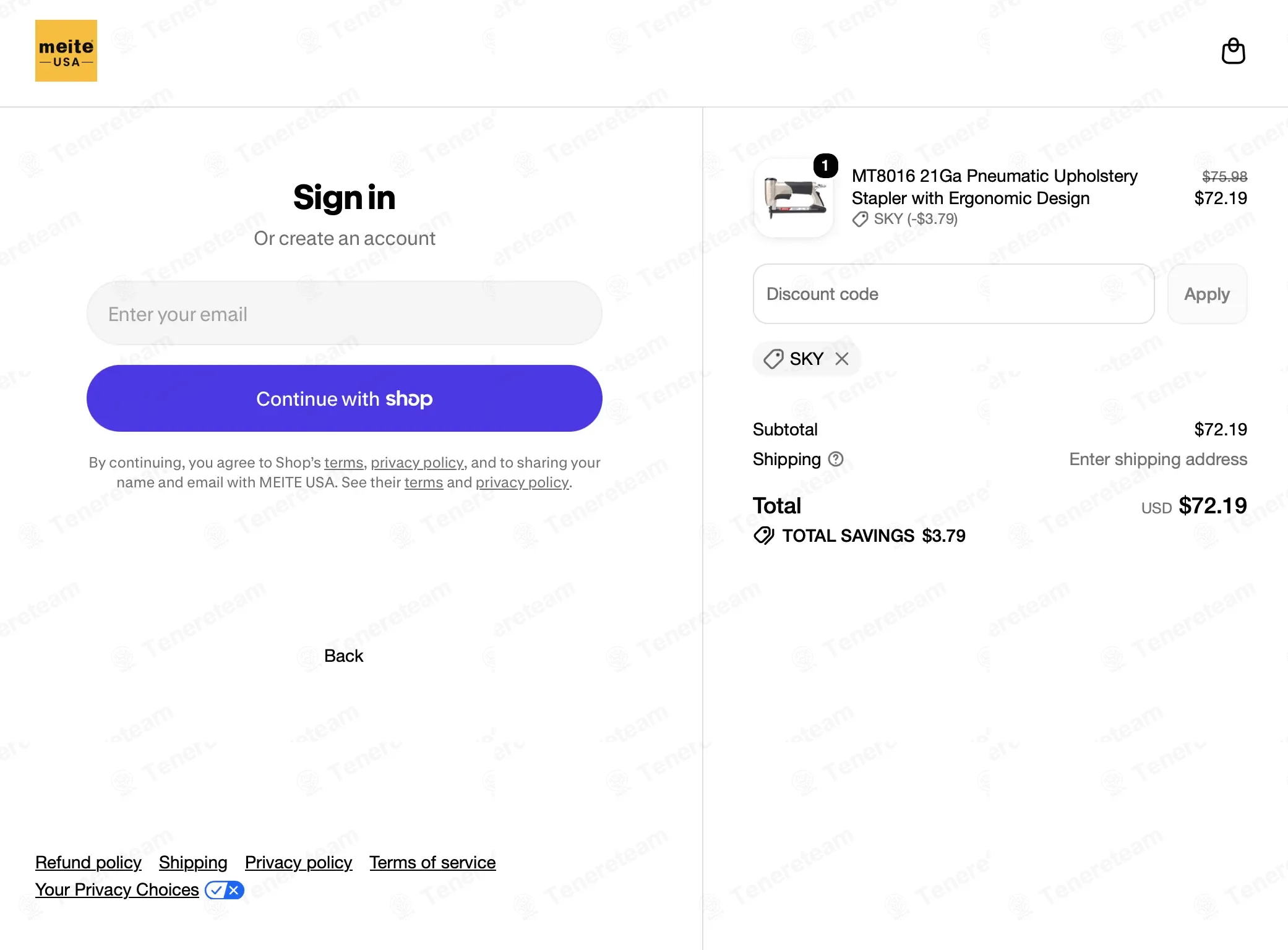 Meite USA coupon code verified as working at checkout