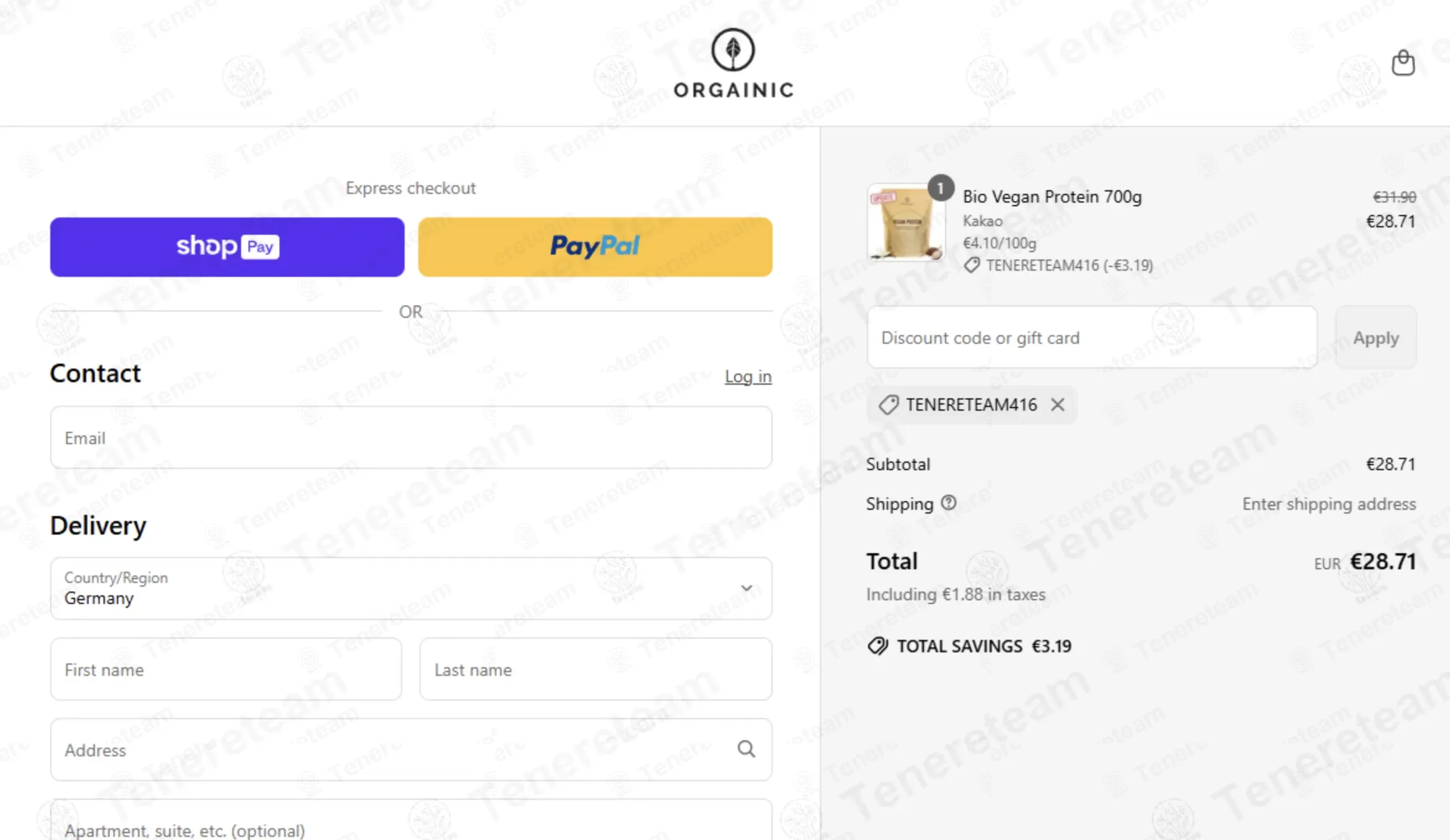 ORGAINIC coupon code: 10% off with TENERETEAM416. Tested and valid as 1 month ago.