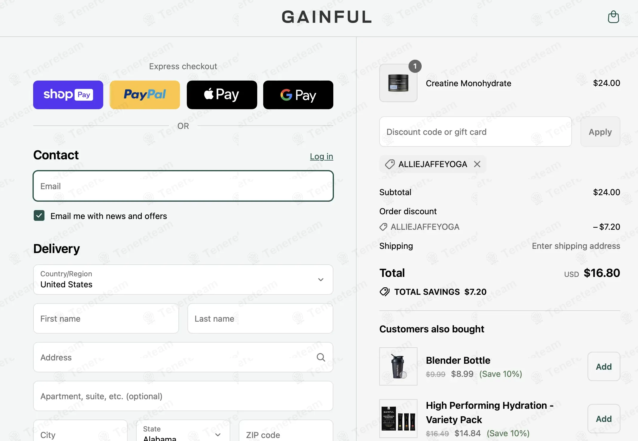 Gainful coupon code: 30% off with ALLIEJAFFEYOGA. Tested and valid as 10 months ago.
