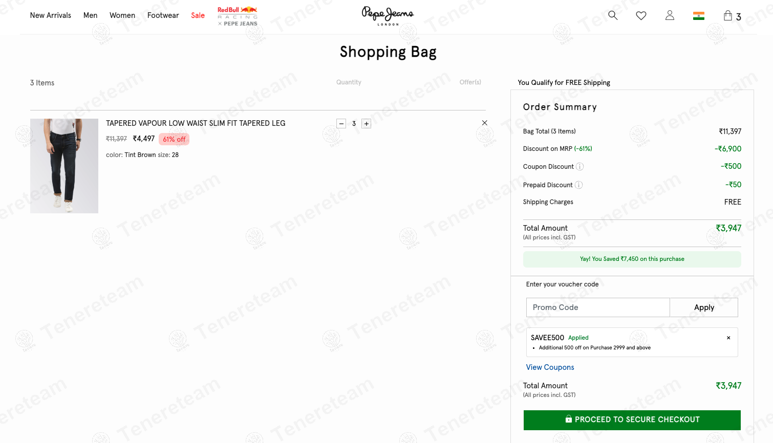 Pepejeans IN coupon code: Sale off with SAVEE500. Tested and valid as 1 year ago.