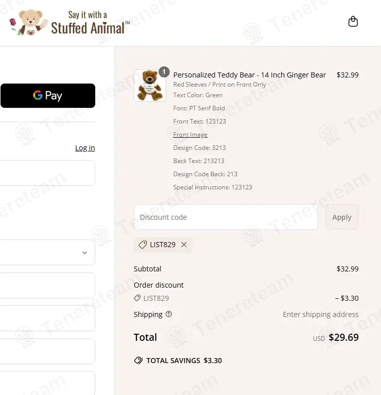 Say it with a Stuffed Animal coupon code: 10% off with LIST829. Tested and valid as 1 year ago.
