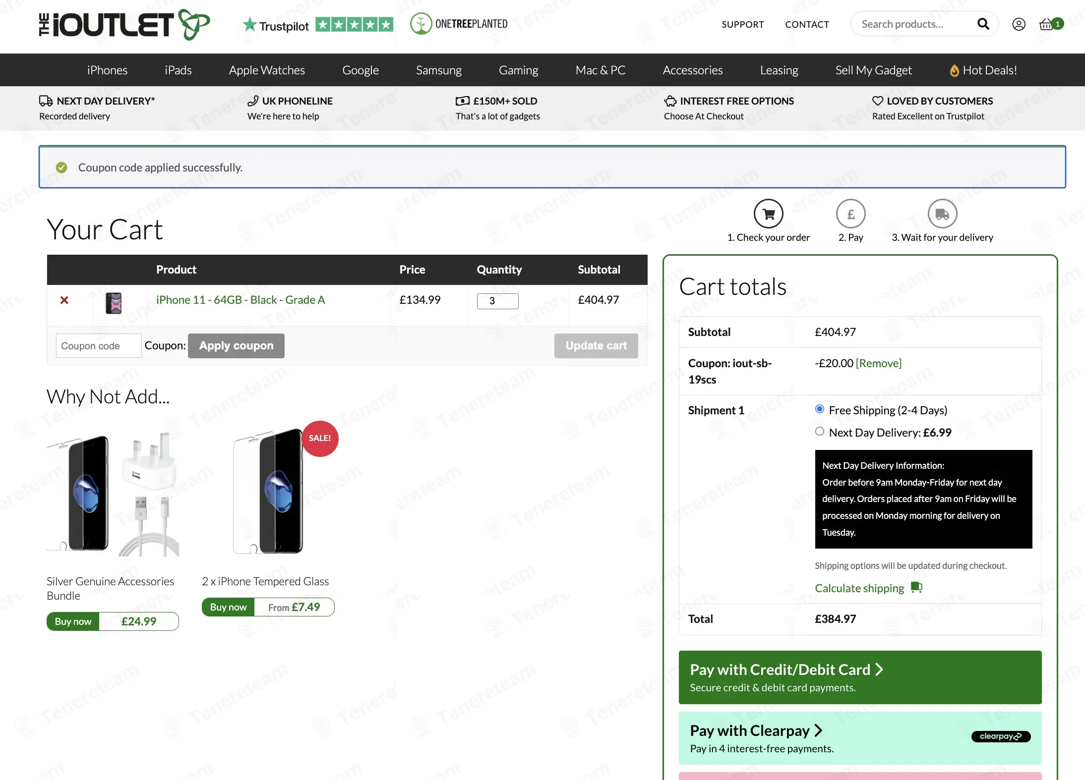The iOutlet coupon code: £20 off with iout-sb-19scs. Tested and valid as 21 hours ago.