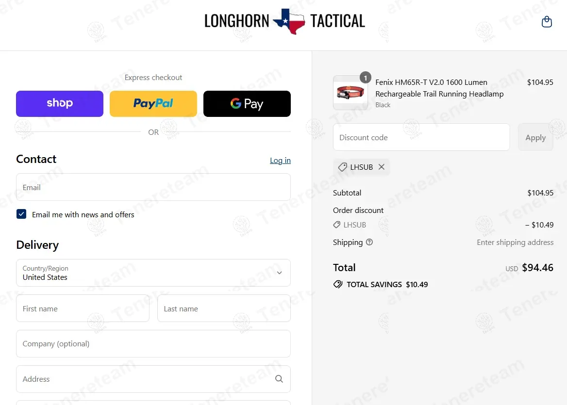 Longhorn Tactical coupon code: 10% off with LHSUB. Tested and valid as 9 months ago.