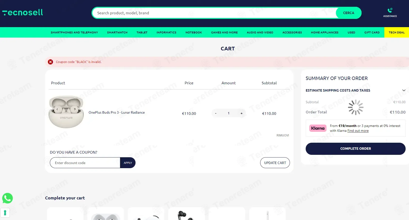 Tecnosell apply coupon code