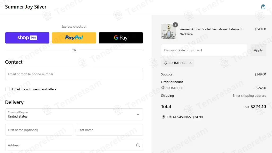 Summerjoy Silver coupon code: 10% off with PROMOHOT. Tested and valid as 1 year ago.