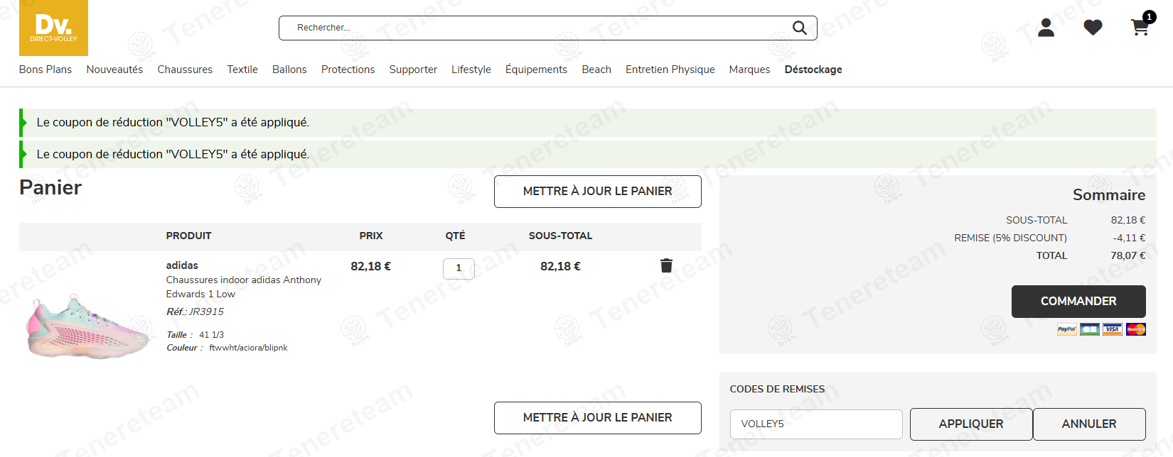 Direct Volley FR coupon code: 5% off with VOLLEY5. Tested and valid as 1 year ago.